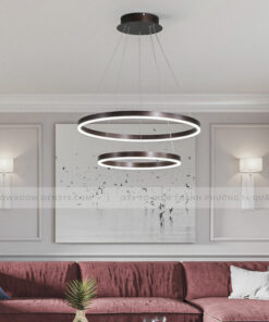 Đèn thả LED trang trí 3 vòng tròn màu càfe DK7051