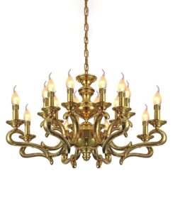 Đèn chùm đồng cao cấp bóng nến 16 tay