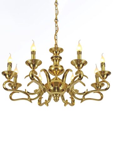 Đèn chùm đồng cao cấp bóng nến 8 tay