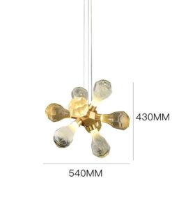 Đèn chùm trang trí nhỏ gọn phân tử thủy tinh hiện đại 8 bóng