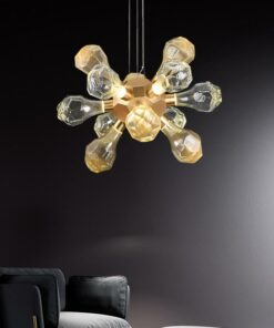 Đèn chùm trang trí nhỏ gọn phân tử thủy tinh hiện đại 8 bóng