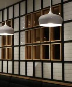 Đèn thả chao nhôm trắng đơn giản