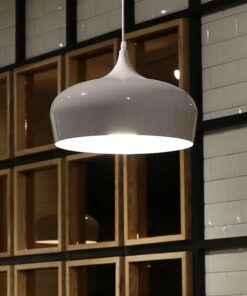 Đèn thả chao nhôm trắng đơn giản