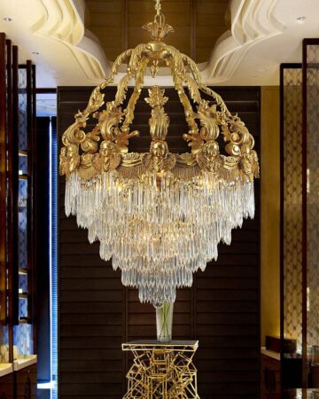 Đèn chùm đồng pha lê cao cấp