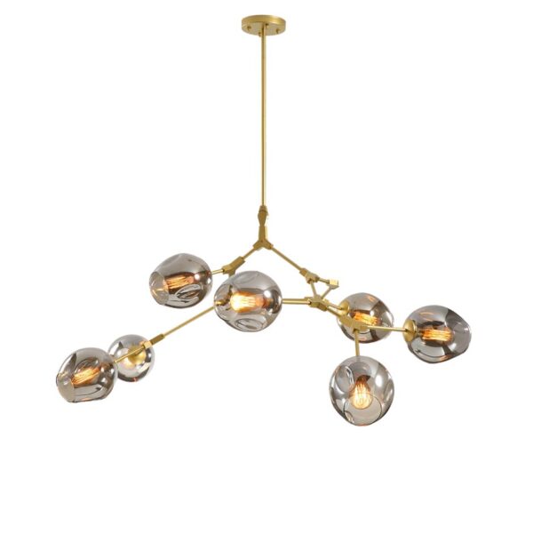 Đèn chùm Lindsey 6 nhánh thân vàng chao khói
