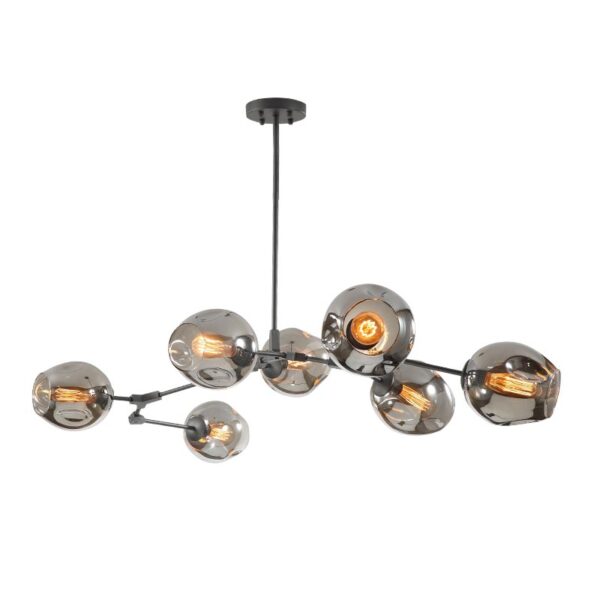 Đèn chùm Lindsey 6 nhánh thân vàng chao khói