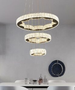Đèn thả LED 3 vòng tròn pha lê