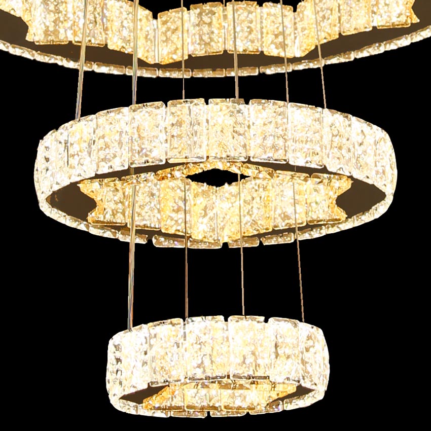 Đèn thả LED 3 vòng tròn pha lê LT397