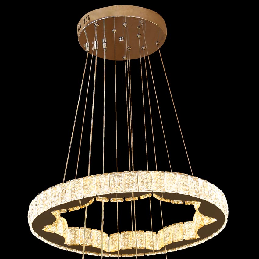 Đèn thả LED 3 vòng tròn pha lê LT397