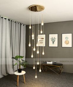 Đèn chùm thả thông tầng cầu thang, đèn thả trang trí thông tầng