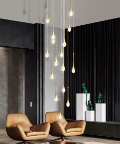 Đèn chùm thả thông tầng cầu thang, đèn thả trang trí thông tầng