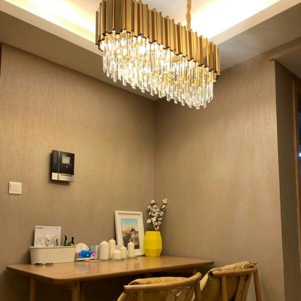 đèn chùm trang trí pha lê hiện đại