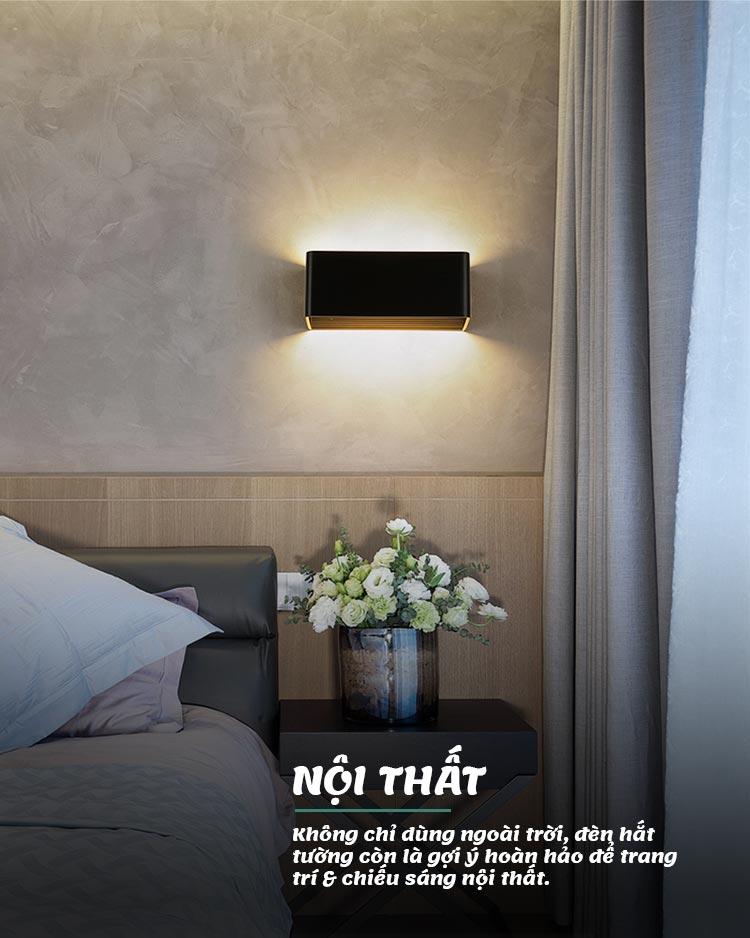 10+ Mẫu đèn hắt tường 2 đầu hiện đại trang trí ngoài trời