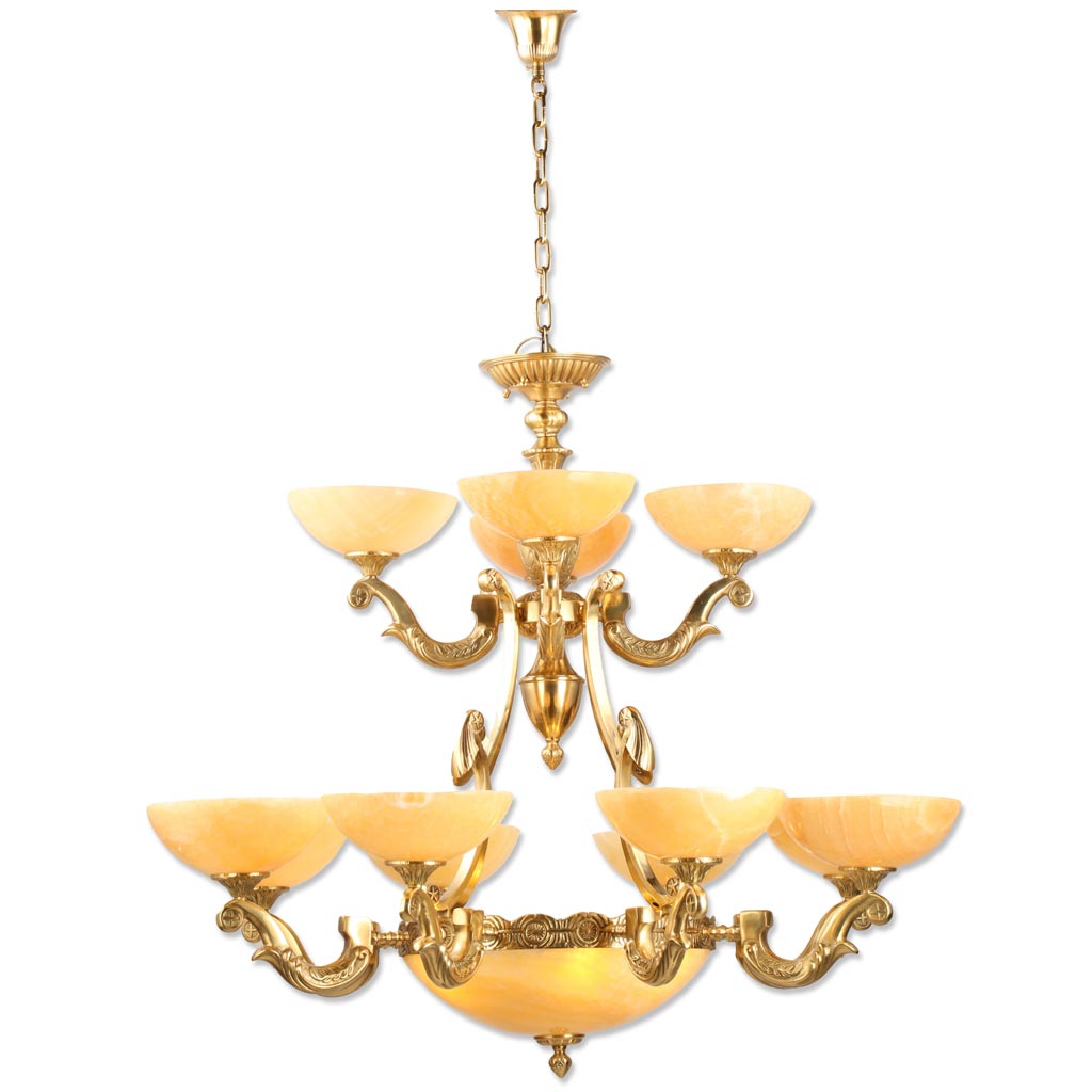 Đèn chùm cổ điển VS1450: chao đá, 12 tay