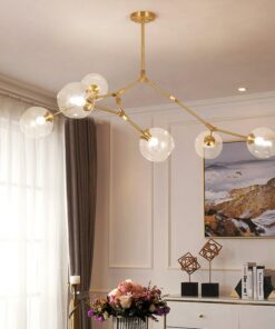 Đèn chùm Thủy tinh thân vàng Linsey Bubble