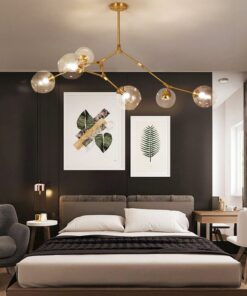 Đèn chùm Thủy tinh thân vàng Linsey Bubble