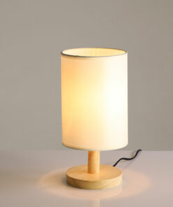 Đèn ngủ để bàn cao cấp chân gỗ nhỏ gọn hiện đại