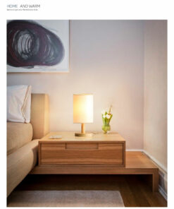 Đèn ngủ để bàn cao cấp chân gỗ nhỏ gọn hiện đại