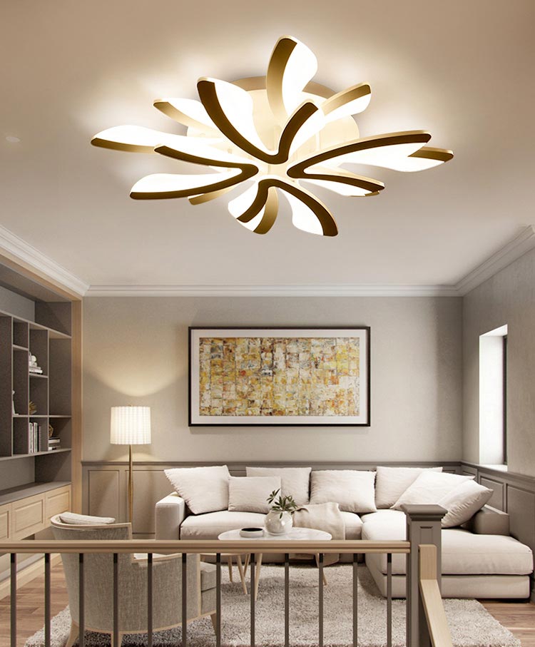 Đèn mâm LED ốp trần Chữ V 9 cánh
