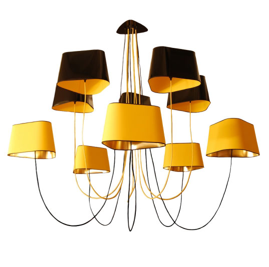 Đèn Chùm Trang Trí VS21606: Phong cách hiện đại, 10 bóng, chụp đèn vải
