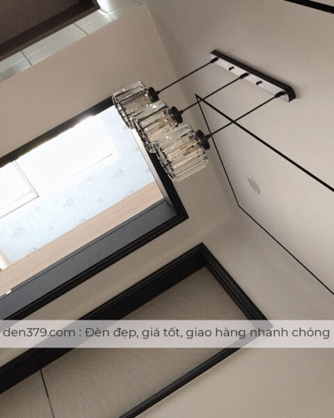 Bộ đèn thả bàn ăn thủy tinh 3 bóng hiện đại