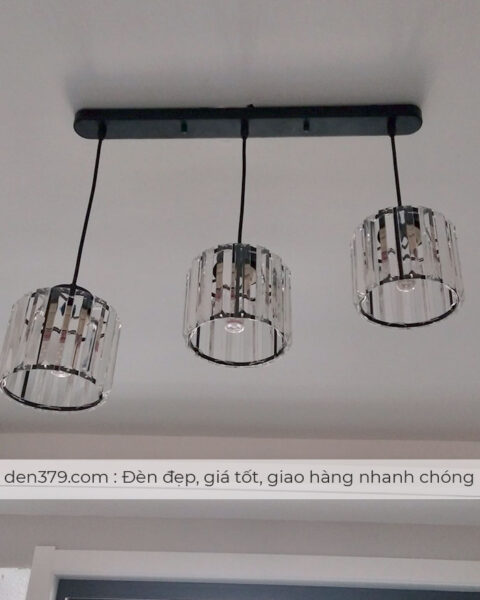 Bộ đèn thả bàn ăn thủy tinh 3 bóng hiện đại