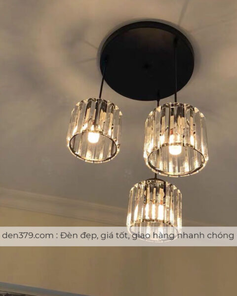 Bộ đèn thả bàn ăn thủy tinh 3 bóng hiện đại