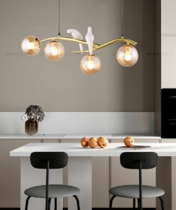 đèn thả trang trí, đèn thả trang trí bàn ăn, đèn chùm trang trí bàn ăn,đèn thả 4 bóng,đèn thả con chim,đèn thả