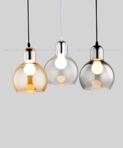 đèn thả thủy tinh trang trí trong suốt phong cách hiện đại 3 chiếc