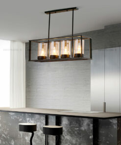 đèn thả 4 bóng,đèn trang trí, đèn thả, thả pha lê, đèn bàn ăn