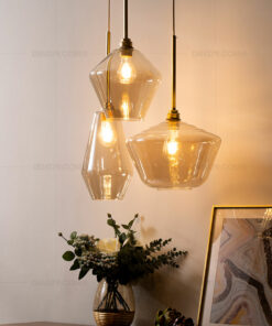 đèn thả,đèn thả trang trí,đèn thả thủy tinh,đèn thả màu trà