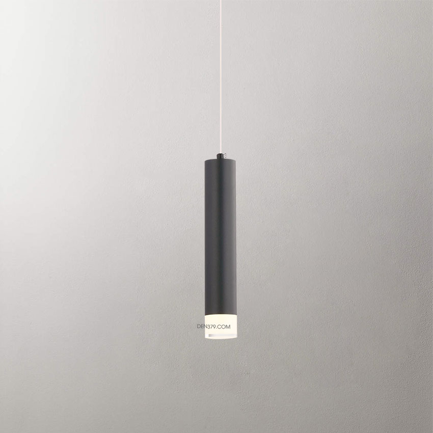 Đèn thả LED trang trí ống kim loại màu đen D3069