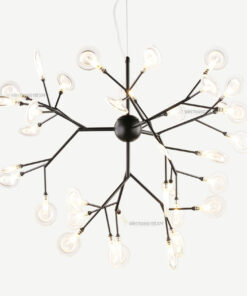 Đèn thả Hera thân đen lá mica cao cấp D3135