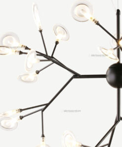 Đèn thả Hera thân đen lá mica cao cấp D3135