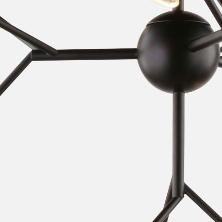 Đèn thả Hera thân đen lá mica cao cấp D3135