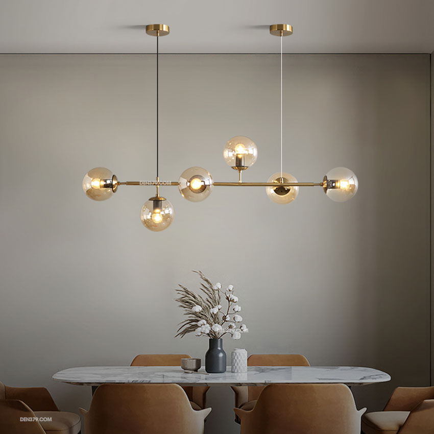 Đèn thả trang trí 6 bóng thủy tinh hiện đại D3143