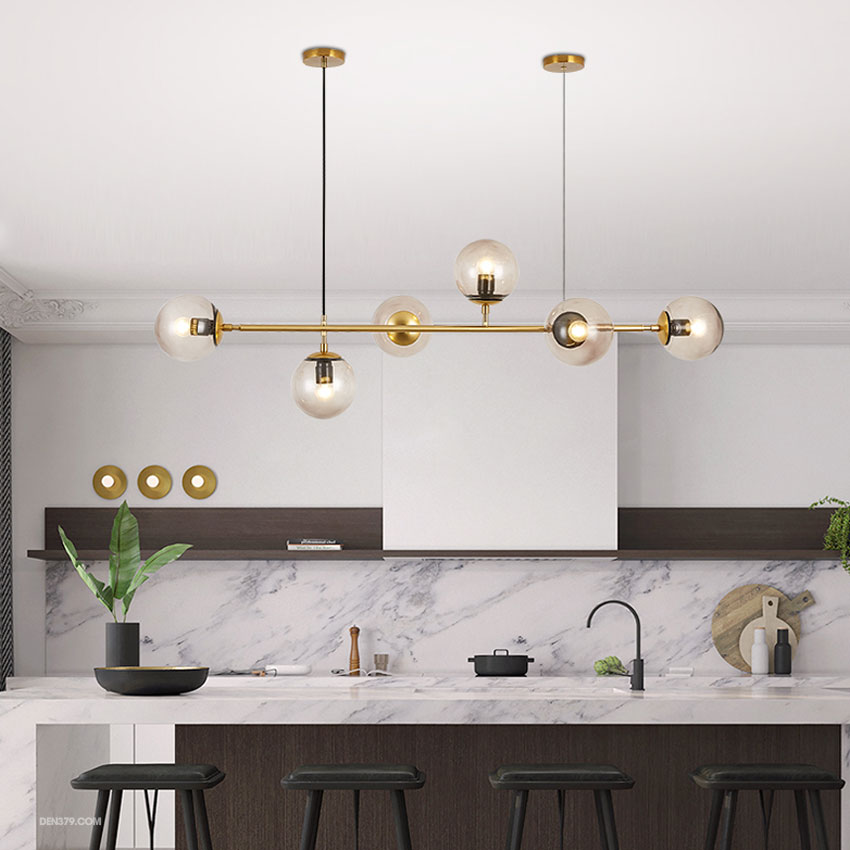 Đèn thả trang trí 6 bóng thủy tinh hiện đại D3143