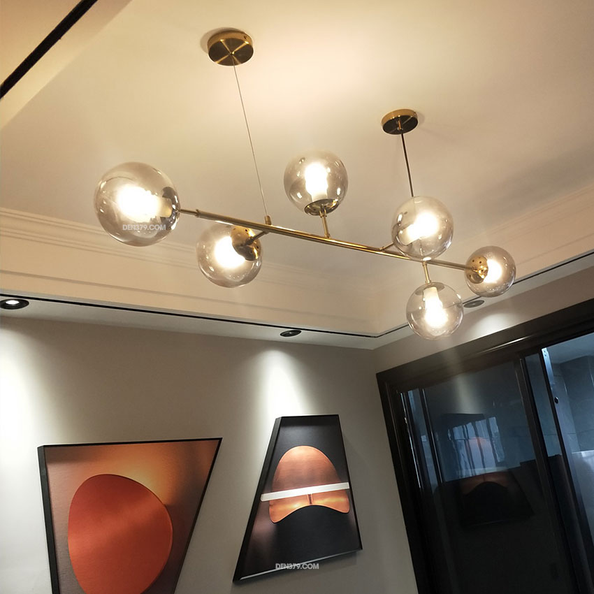 Đèn thả trang trí 6 bóng thủy tinh hiện đại D3143