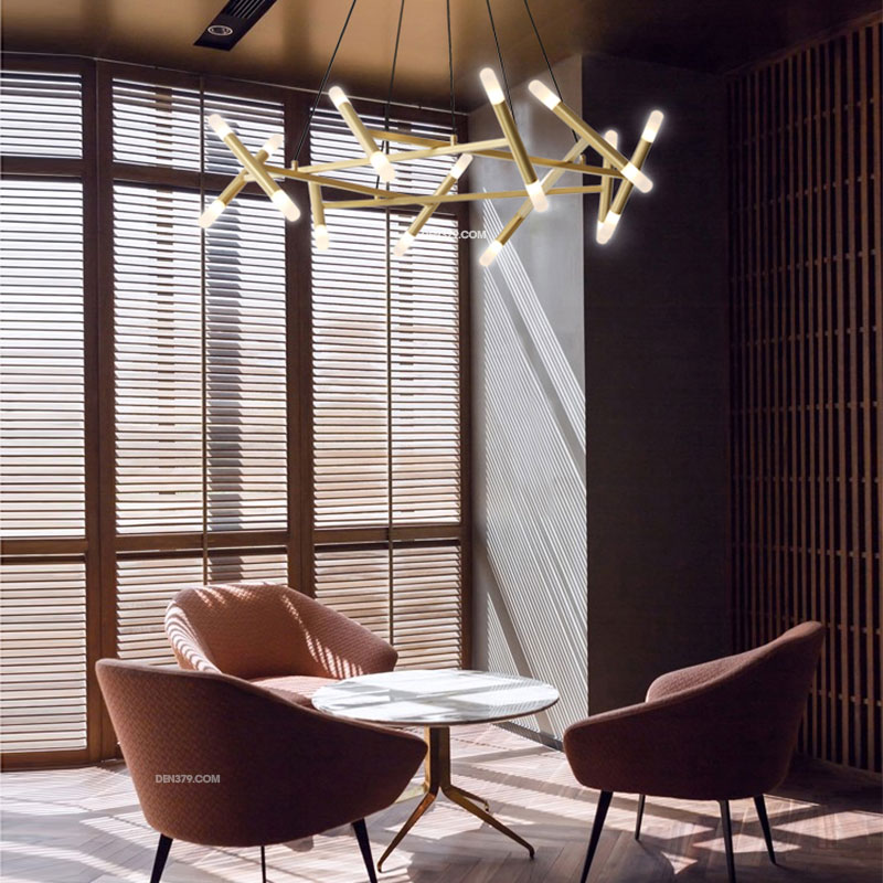 Đèn chùm trang trí ống trúc 10 nhánh D3152