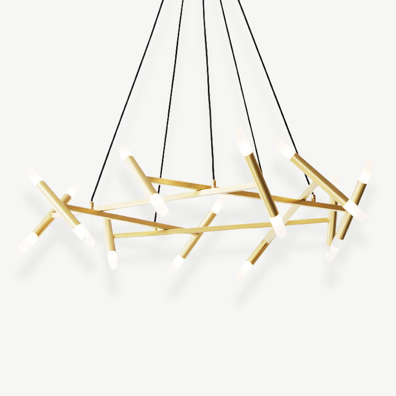 Đèn chùm trang trí ống trúc 10 nhánh D3152