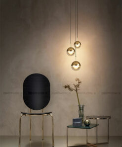 đèn thả pha lê thủy tinh trong suốt cao cấp trang trí phòng khách