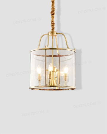 Đèn thả đồng lồng kính bóng nến cổ điển T08/5