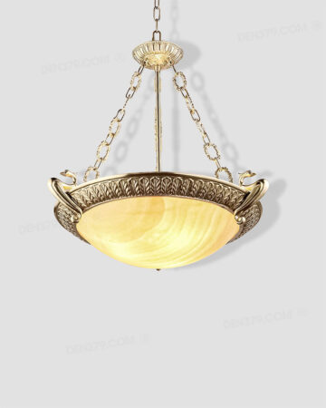 Đèn thả cổ điển khung đồng chao đá ngọc cao cấp T293