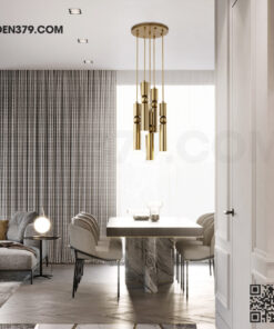 Đèn thả ống kim loại vi vàng cao cấp DC125