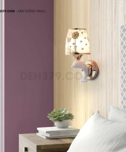 Đèn tường decor cá heo chụp thủy tinh bồ công anh QK6051