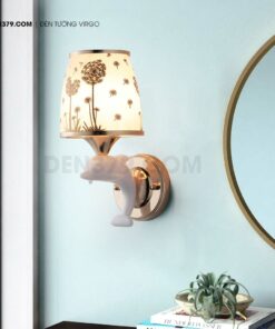 Đèn tường decor cá heo chụp thủy tinh bồ công anh QK6051