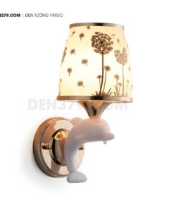 Đèn tường decor cá heo chụp thủy tinh bồ công anh QK6051