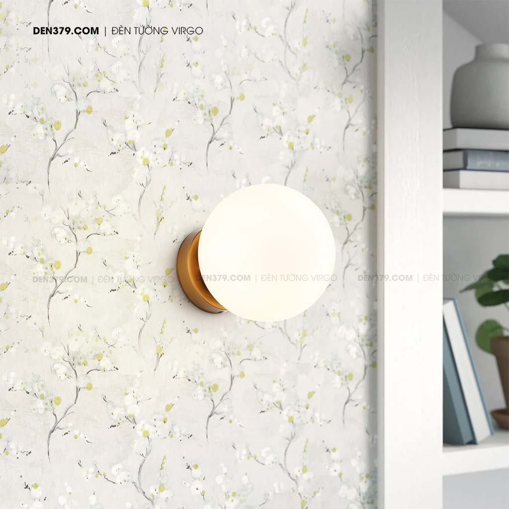 Đèn tường quả cầu thủy tinh trắng sứ QK6947