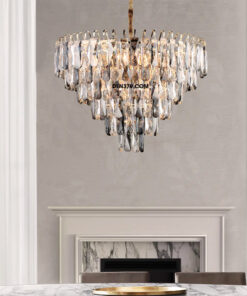 Đèn chùm pha lê khói trong đan xen cao cấp DH847