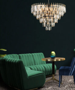 Đèn chùm pha lê khói trong đan xen cao cấp DH847